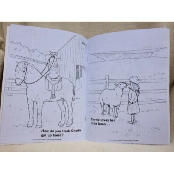 Coloring Book Farm Animals Childrens Homeschool Coloring Book Barnyard Rhymes - Picture 5 of 9